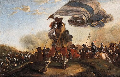 A standard-bearer during a battle, 1674, Pieter Hofman