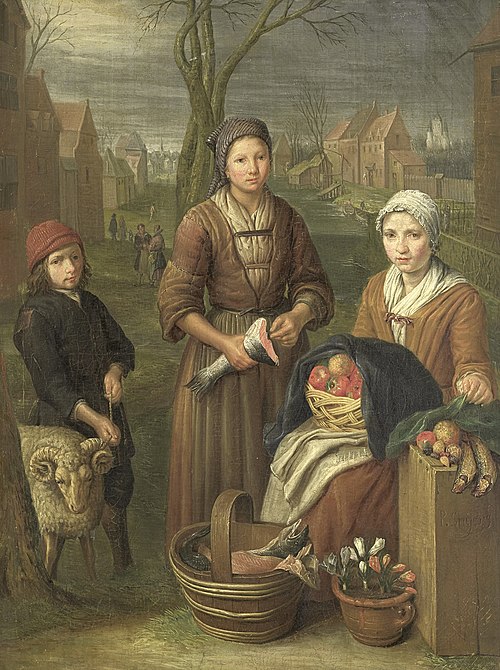 The woman peddler, 1750, Peter Snyers