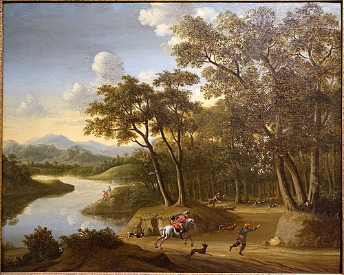 Forest with staffage figures, 1642, Pieter Wouwerman