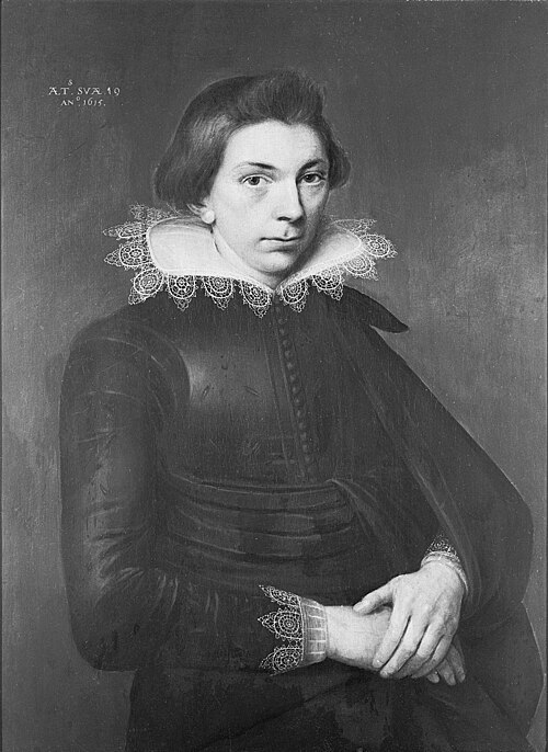 Portrait of a young man (born 1595 / 96), probably a member of the Huyssen family, 1615, Pieter Jacobsz. de Valck
