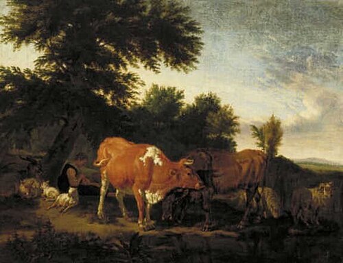 Landscape with Animals, 1665, Pieter van der Leeuw