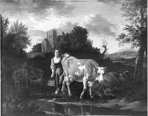 Vee met herderin, 1671, Pieter van der Leeuw