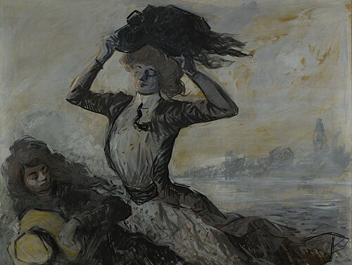 Départ, le coup de vent, 1900, Jean-Louis Forain