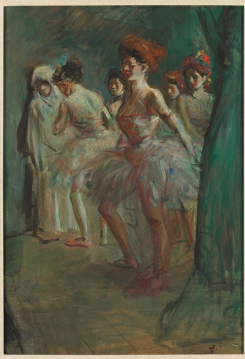 Dancers behind the scenes, , Jean-Louis Forain