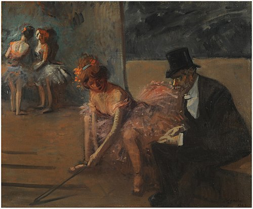 Danseuse et admirateur derrière la scène (Bailarina y admirador tras la escena), , Jean-Louis Forain