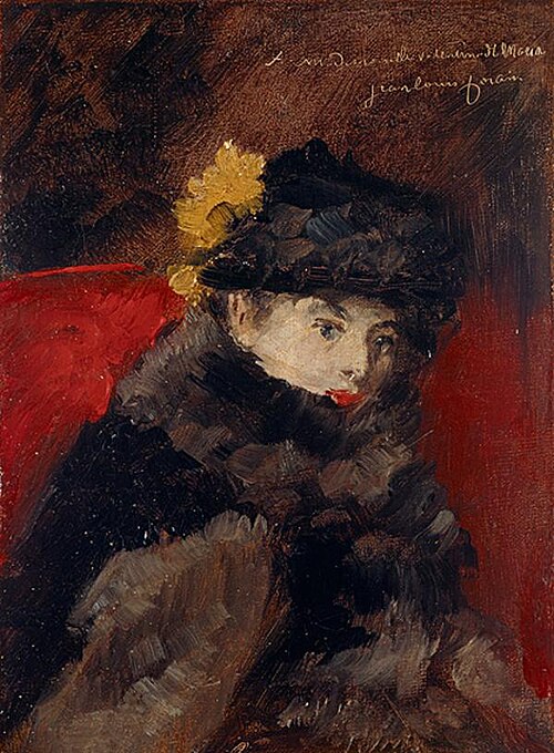 A Lady in a Fur Cape, 1880, Jean-Louis Forain