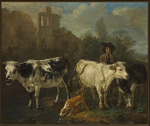 Shepherd with a flock, 1657, Karel Dujardin