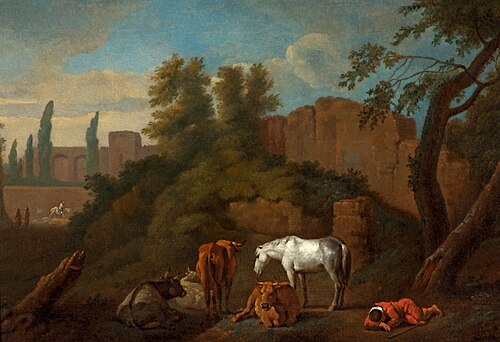 Landscape with a Sleeping Boy, 1678, Karel Dujardin