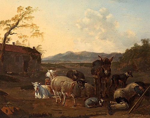 Landscape with a Sleeping Herdsman, 1630, Karel Dujardin