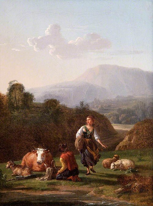 The River Bank: Landscape with Figures and Cattle, 1672, Karel Dujardin