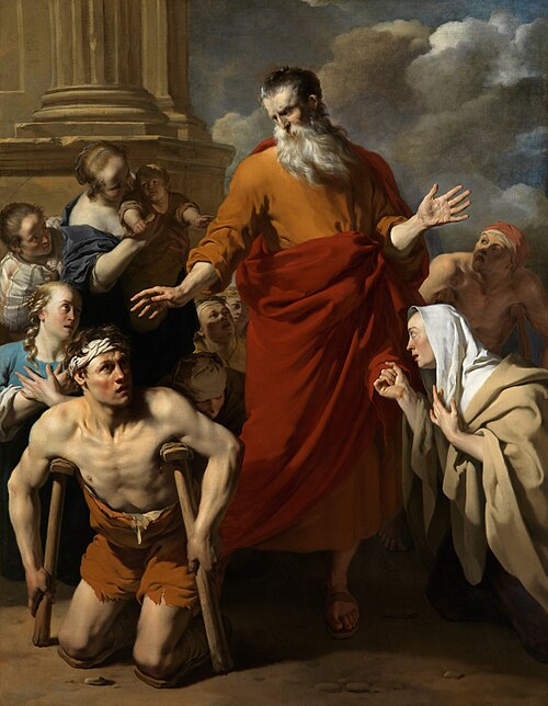 St Paul Healing the Cripple at Lystra, 1663, Karel Dujardin