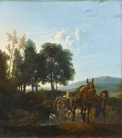 Landscape with mule driver, 1650, Karel Dujardin
