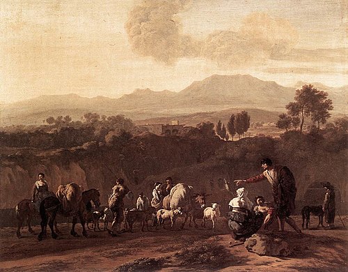 Landscape in the Roman Campagna, 1675, Karel Dujardin