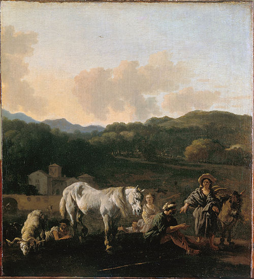 Peasants and a White Horse, 1678, Karel Dujardin