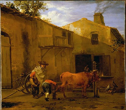 A Smith shoeing an Ox, 1650, Karel Dujardin