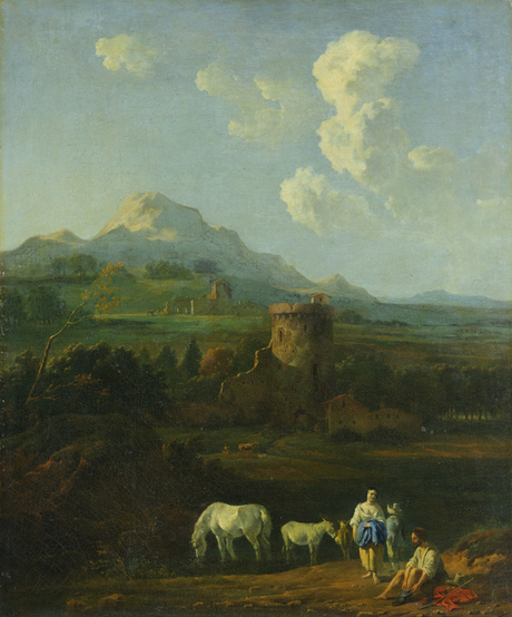 Landscape with figures., 1650, Karel Dujardin