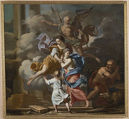 Allegorie auf den unsterblichen Ruhm der Kunst, welche die Zeit und den Neid besiegt, 1675, Karel Dujardin