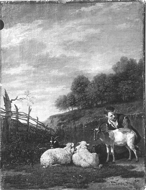 Young shepherd with his flock, 1659, Karel Dujardin