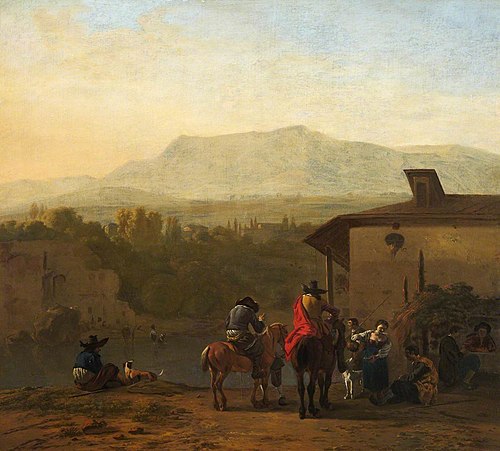 Halt at an Italian Winehouse Door, 1655, Karel Dujardin