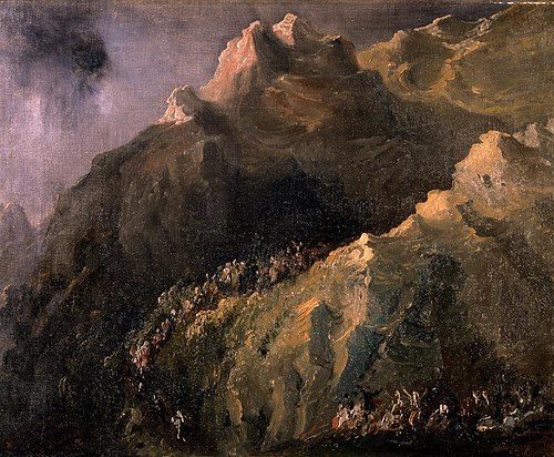 Procession in the Picos de Europa, 1851, Genaro Pérez Villaamil
