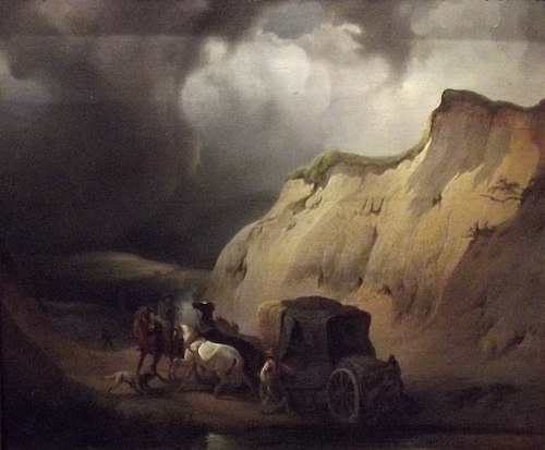 Attack on the Stagecoach, 1850, Jenaro Pérez Villaamil