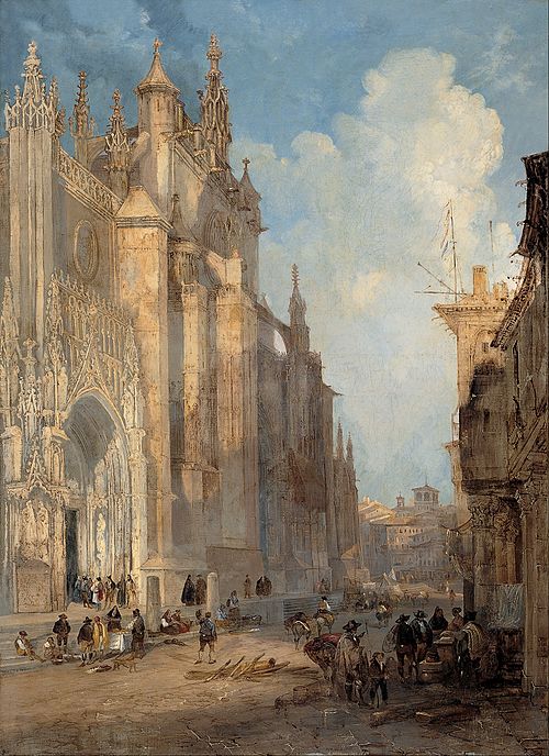 Seville Catedral on the Side of the Steps, 1835, Genaro Pérez Villaamil
