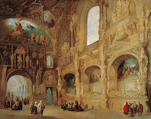 The Chapel of the Benavente Family in Medina de Rioseco, 1842, Genaro Pérez Villaamil