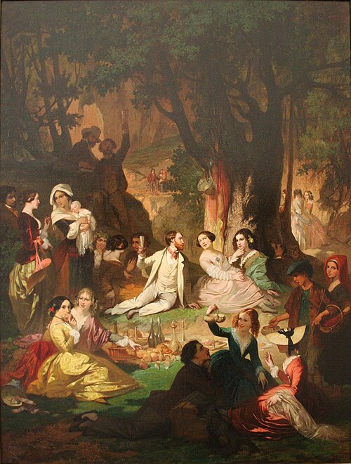 Le goûter champêtre, souvenir des Pyrénées, 1851, Auguste-Barthélemy Glaize