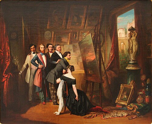 Intérieur du Cabinet de Bruyas, 1848, Auguste-Barthélemy Glaize