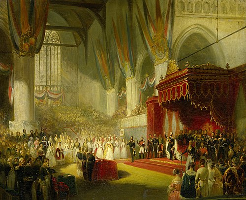 The Inauguration of King William II in the Nieuwe Kerk in Amsterdam on 28 November 1840, 1840, Nicolaas Pieneman