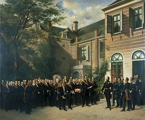Aanbieding van een adres aan koning Willem III in Utrecht, 1856, Nicolaas Pieneman