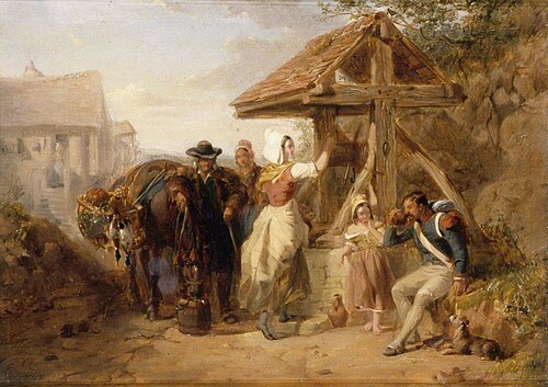 A Halt at a Brittany Well, 1844, Frederick Goodall
