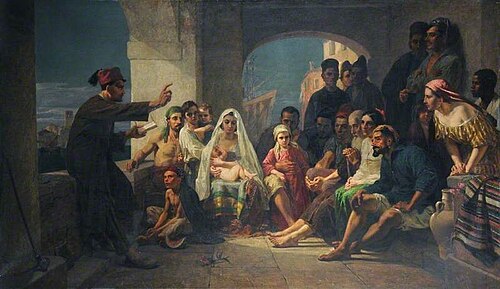Felice Ballarin Reciting Tasso to the People of Chioggia, 1858, Frederick Goodall