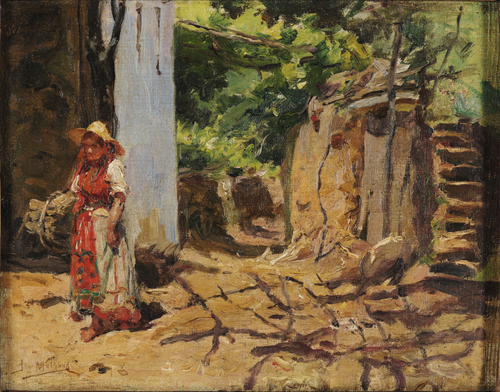 Paisagem com camponesa, 1906, José Malhoa
