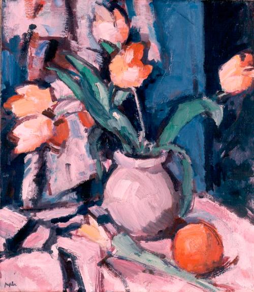 Tulips In A Brown Jar, 1933, Samuel Peploe