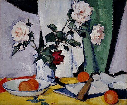 Roses [verso: Portrait of a Woman], 1920, Samuel Peploe