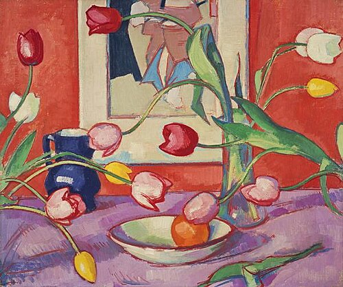 Tulips - The Blue Jug, 1919, Samuel Peploe