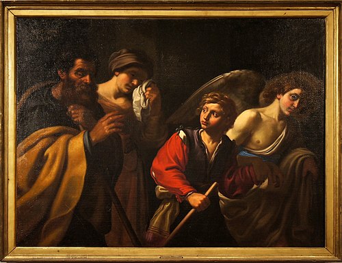 Le départ du jeune Tobie, , Bartolomeo Manfredi