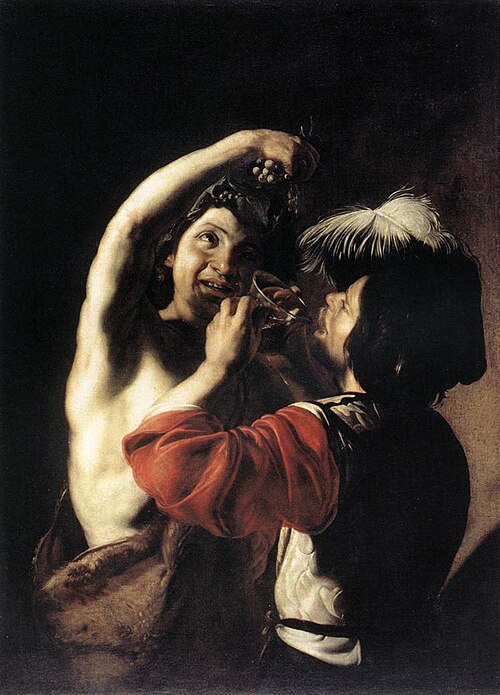バッカスと酒飲み, 1605, Bartolomeo Manfredi
