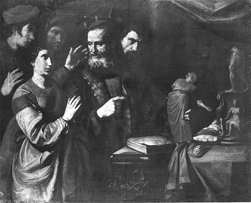 Die hl. Katharina soll zum Götzendienst zurückkehren, 1600, Bartolomeo Manfredi