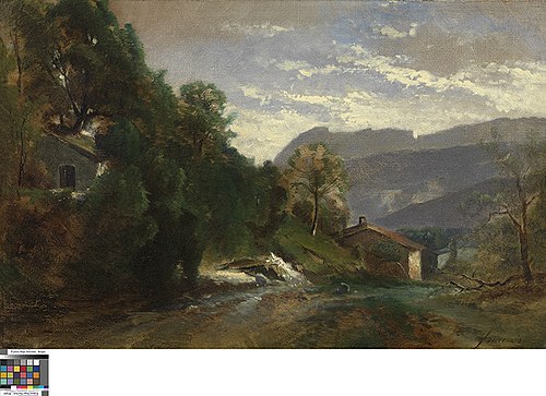 Berglandschap in Voreppe, Dauphiné, 1850, Théodore Fourmois