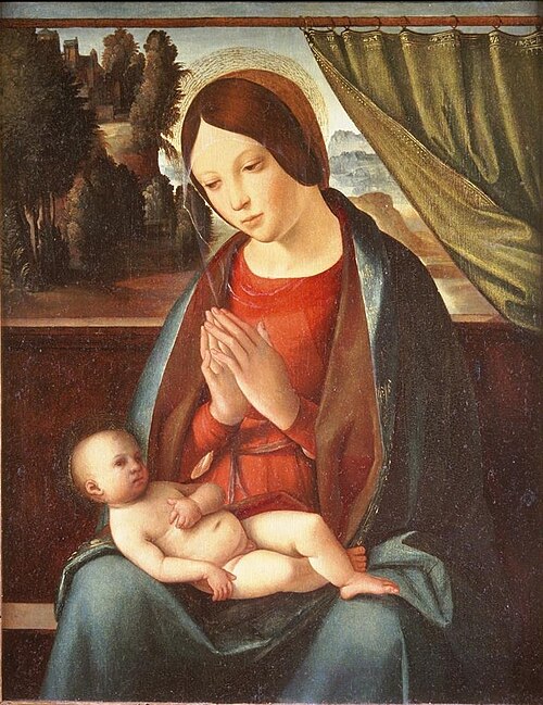 Madonna adoring the Child, 1510, Boccaccio Boccaccino