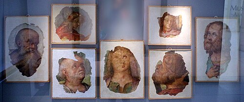 teste staccate da un affresco della trafigurazione, , Boccaccio Boccaccino