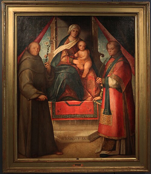 Madonna in trono tra i ss. Vincenzo e Antonio da Padova, 1518, Boccaccio Boccaccino