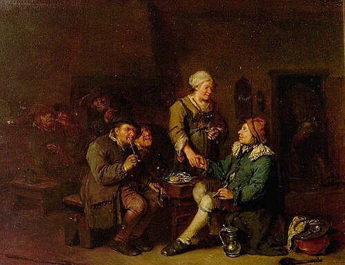 Interior of a Tavern with Smokers, , Egbert van Heemskerk