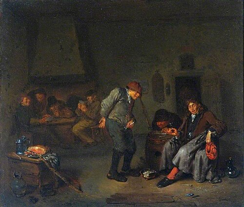 Boors Carousing and Playing Cards, , Egbert van Heemskerk