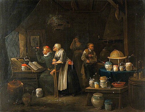 Interior with a Doctor, an Assistant, an Old Woman and a Girl, , Egbert van Heemskerk