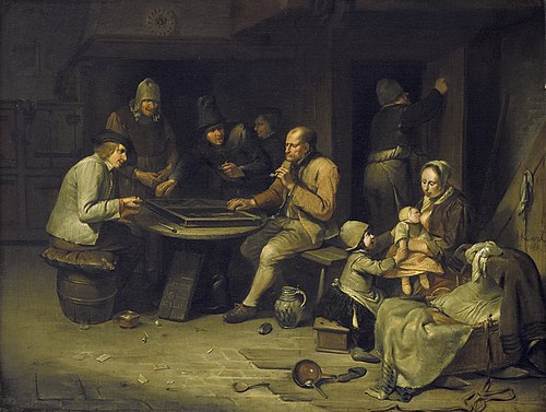 Une auberge avec des joueurs de backgammon, 1669, Egbert van Heemskerk