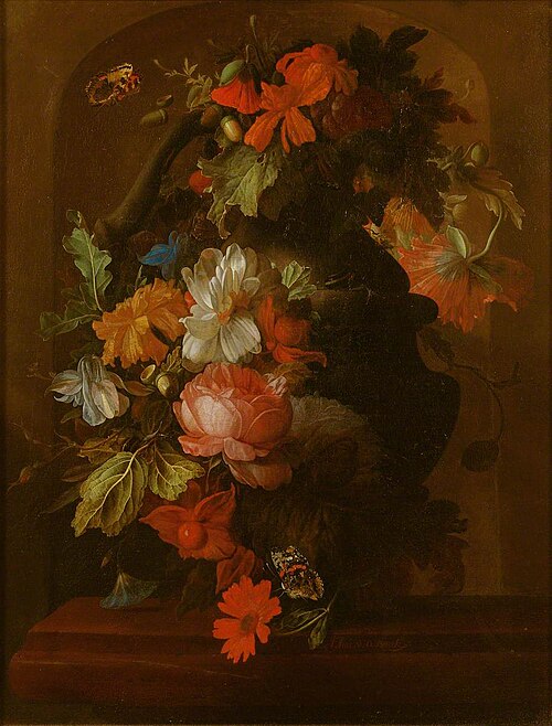 Still Life with Flowers and Butterflies, , Elias van den Broeck