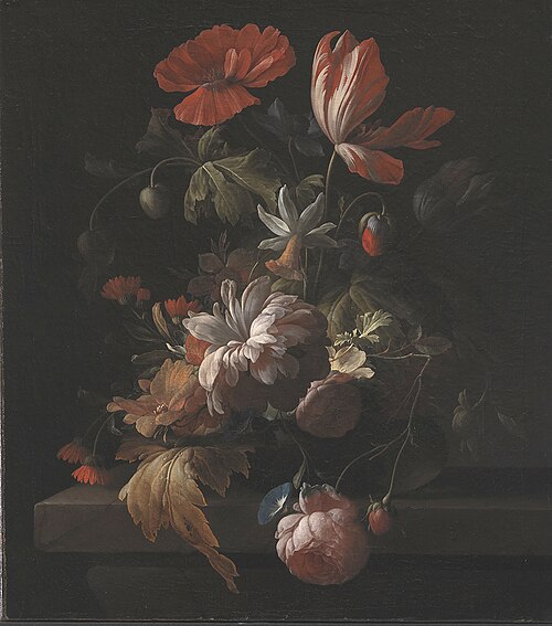 Flowers in a Bowl, 1690, Elias van den Broeck